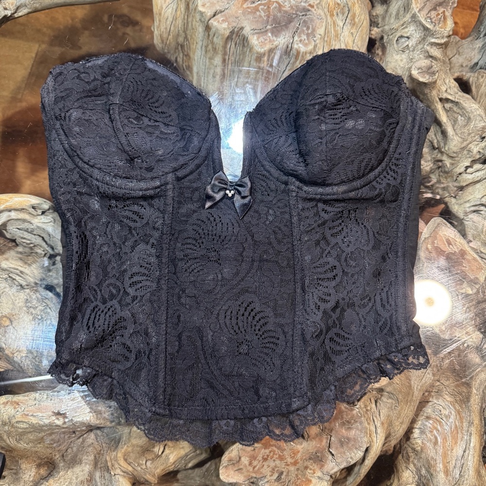 Black Lace Bustier Corset Top
